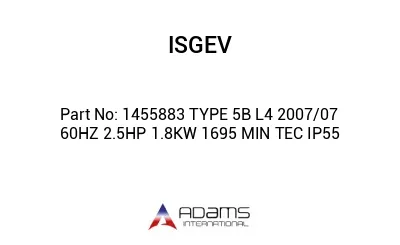 1455883 TYPE 5B L4 2007/07 60HZ 2.5HP 1.8KW 1695 MIN TEC IP55